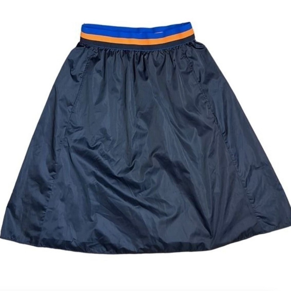 Tory Burch Sport Athletic Swoosh Nylon Midi Skirt Navy Blue L, Sz Sm